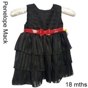 Girls' Black Layered Sleeveless Ruffle Holiday Dress 18 mths NWT
